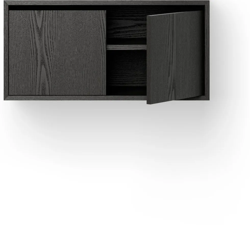 Armoire basse avec portes en frêne noir 38,4cm - New Works
