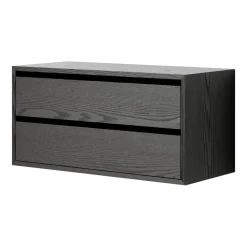 Armoire basse avec tiroirs en frêne noir 38,4cm - New Works