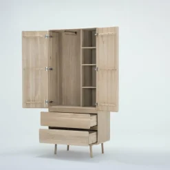 Armoire en chêne blanchi huilé Fawn - Gazzda