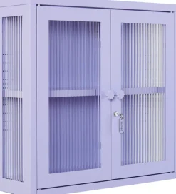 Armoire murale en acier lilas et verre cannelé 60x18x57cm The Kit - Mustard Made