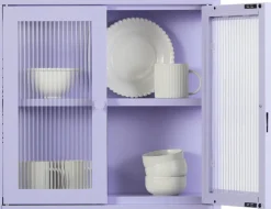 Armoire murale en acier lilas et verre cannelé 60x18x57cm The Kit - Mustard Made
