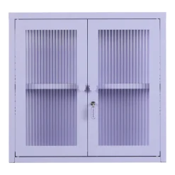 Armoire murale en acier lilas et verre cannelé 60x18x57cm The Kit - Mustard Made