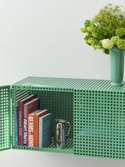 Armoire murale en acier perforé vert 89x40x45cm - HAY