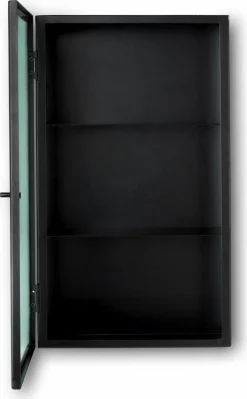 Armoire murale en verre strié et acier noir 35 x 60 x 15 cm Haze - Ferm Living