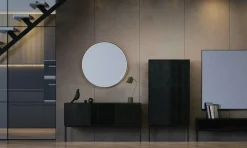 Armoire 2 portes en chêne et métal noir Pudong - Pomax