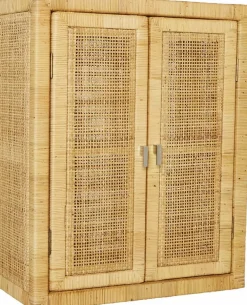 Armoirette deux portes en cannage rotin Saïgon - KOK