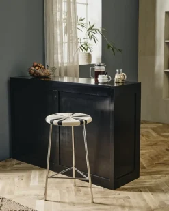 Armoire vitrine en bois noir 148x44x96,5cm Viva - Nordal