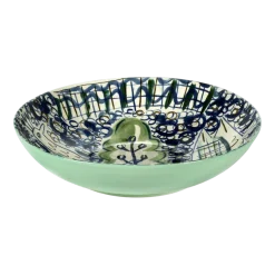 Assiette creuse en grès bleu vert 8 cm Kimono - Serax