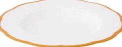 Assiette creuse en pierre de fer avec bordure ocre 22,8 cm - Bitossi Home