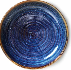 Assiette creuse L Bleu rustique - HKLIVING