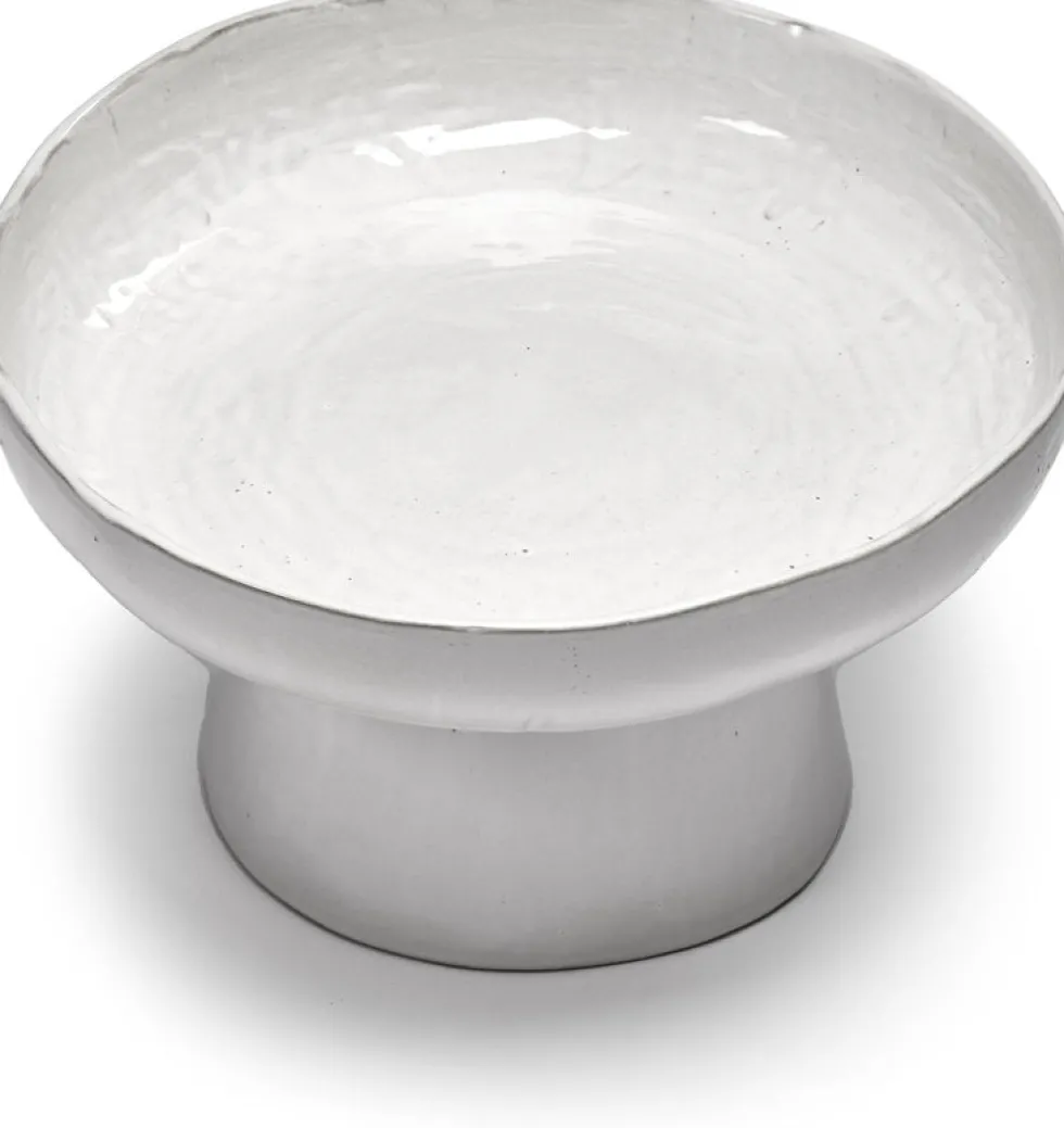 Assiette creuse sur pied en grès blanc cassé 31cm La Mère - Serax