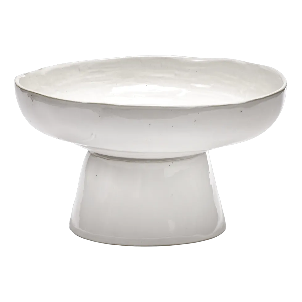 Assiette creuse sur pied en grès blanc cassé 31cm La Mère - Serax