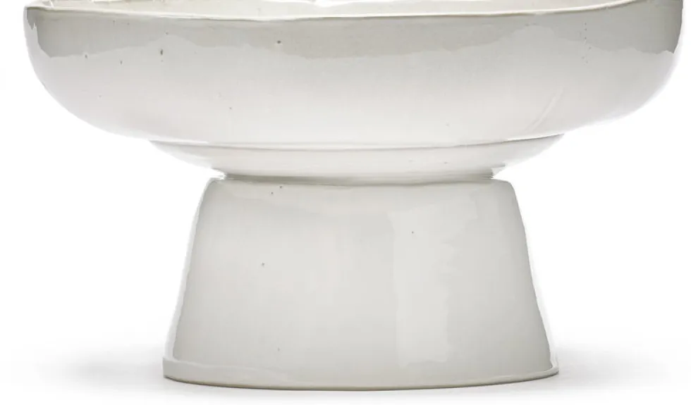 Assiette creuse sur pied en grès blanc cassé 31cm La Mère - Serax
