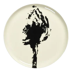Assiette de service blanche avec artichaut noir Feast - Serax