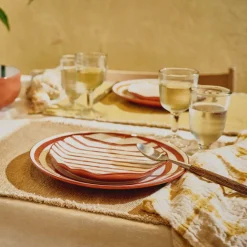 Assiette à dessert en porcelaine blanche et rouge 20cm - Pomax