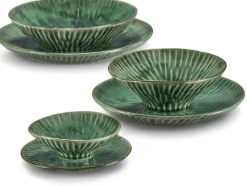 Assiette à diner en céramique verte 22x3cm Lanza - Serax