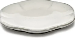 Assiette en grès côtelée blanche 14 cm Inku - Serax