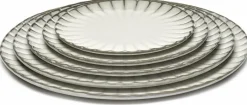 Assiette en grès ovale blanche 25 cm Inku - Serax