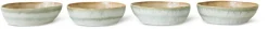 2 Assiettes creuses à pâtes en grès blanc et vert 18,7 x 18,7 x 5,2 cm Vaisselle 70's - HKLiving