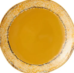 2 Assiettes d'appoint en grès jaune 22cm Paradise - HKLIVING
