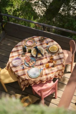 2 Assiettes d'appoint en grès jaune 22cm Paradise - HKLIVING