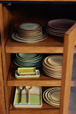 2 Assiettes à dessert en grès jaune 17,5cm Vaisselle 70s - HKLiving