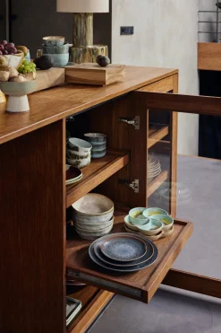 2 Assiettes à dessert rondes en grès bleu 17,5cm Vaisselle 70s - HKLiving