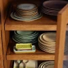 2 Assiettes à entrée rondes en grès jaune 22cm Vaisselle 70s - HKLiving
