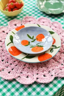 4 assiettes à motifs colorés orange 16 cm - &Klevering
