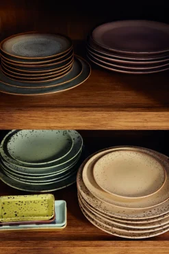 2 assiettes ronde en céramique 22x2cm 70's ceramics- HKliving