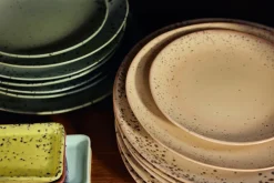 2 assiettes ronde en céramique 22x2cm 70's ceramics- HKliving