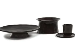 Assiette sur pied en grès marron ébène 30,5x6cm La Mère - Serax