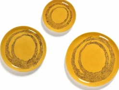Assiette XS sunny yellow avec motif noir Feast - Serax
