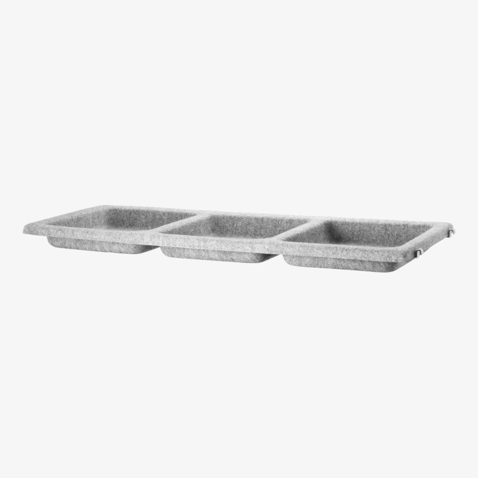 Bac de rangement en feutrine gris clair 78 x 30 cm - String furniture