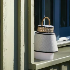 Baladeuse extérieure beige en bambou et en cannage 32,5 x 21,5 cm Singapour - Market set