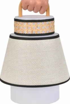 Baladeuse extérieure beige en bambou et en cannage 32,5 x 21,5 cm Singapour - Market set