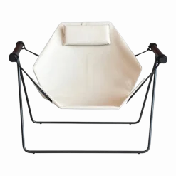 Balancelle en inox noir et tissu écru 95x110x78cm Hamaka - Airborne