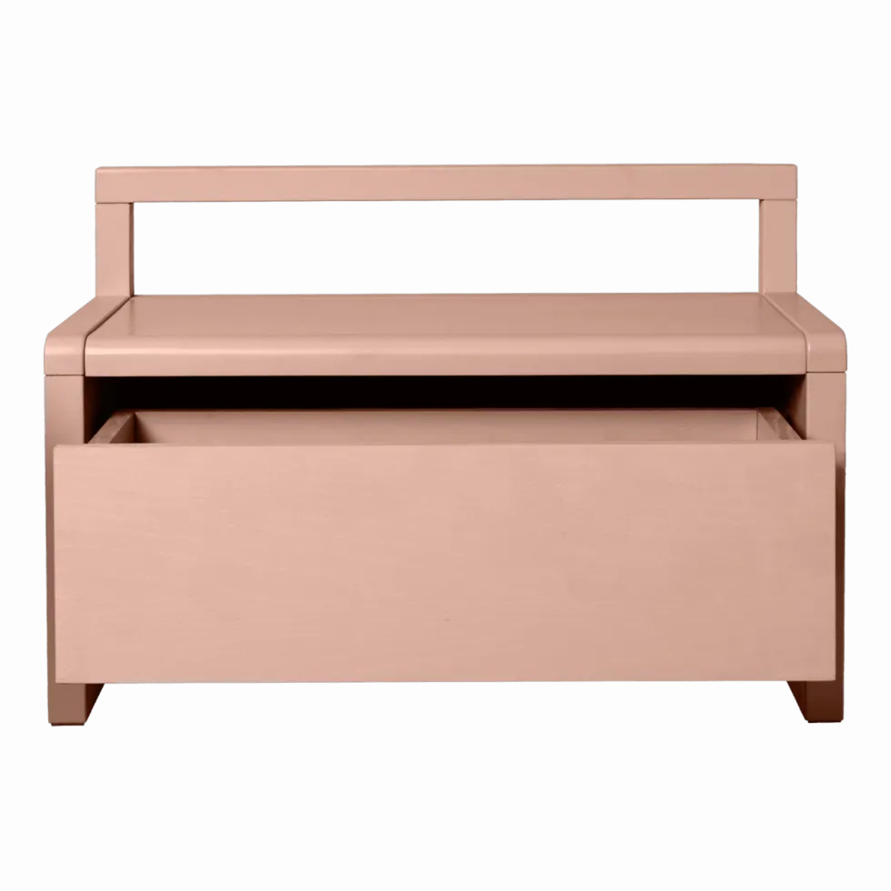 Banc avec coffre en placage de frêne rose 60x30x41,2cm - Ferm living