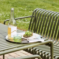 Banc de jardin avec accoudoirs en métal gris Palissade - HAY