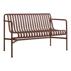 Banc de jardin avec accoudoirs en métal rouge Palissade - HAY