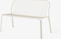 Banc de jardin avec dossier en acier ivoire Thorvald SC111 - &tradition