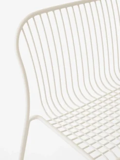 Banc de jardin avec dossier en acier ivoire Thorvald SC111 - &tradition