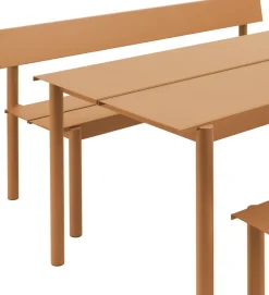 Banc de jardin avec dossier en acier orange 170x34cm Linear - Muuto