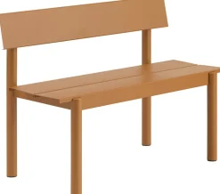 Banc de jardin avec dossier en acier orange 110x34cm Linear - Muuto