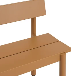 Banc de jardin avec dossier en acier orange 110x34cm Linear - Muuto