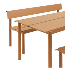 Banc de jardin avec dossier en acier orange 110x34cm Linear - Muuto