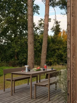 Banc de jardin avec dossier en acier taupe 170x34cm Linear - Muuto