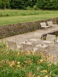 Banc de jardin beige en acier électro-galvanisé 131x75cm Dapple lounge - Ferm living