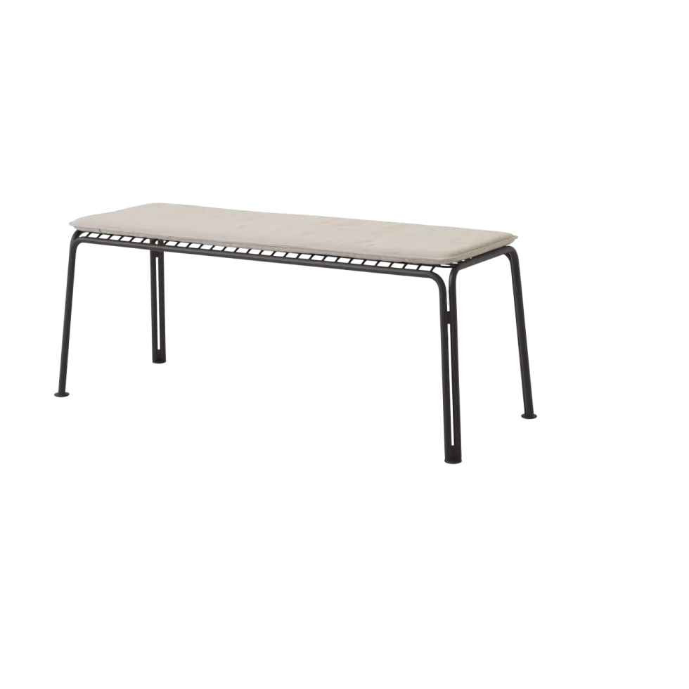Banc de jardin en acier noir chaud Thorvald SC112 - &tradition