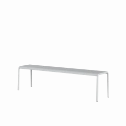 Banc de jardin en acier thermolaqué inoxydable gris craie 170x42x45cm Panorama - TIPTOE